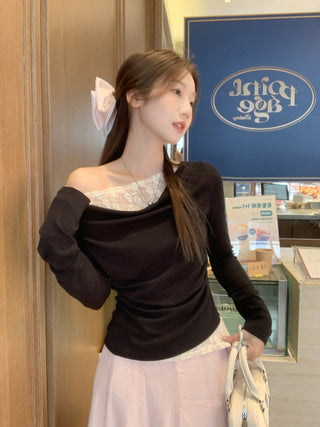 pure lace diagonal Top