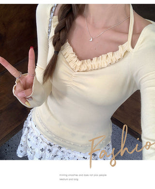 pure red lace Top