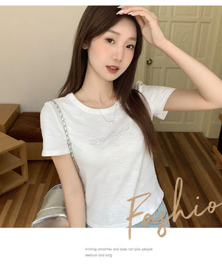 texture round neck Top