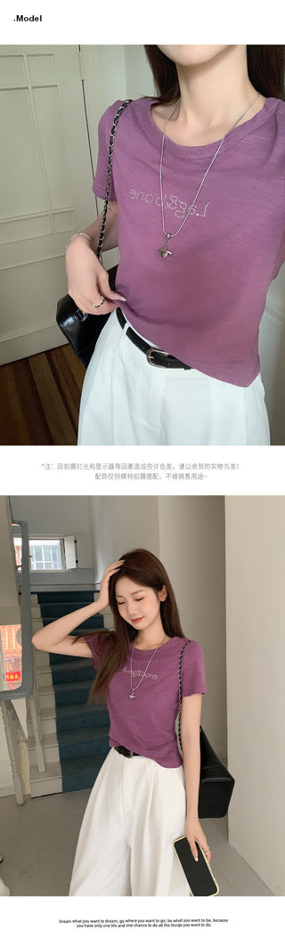 texture round neck Top