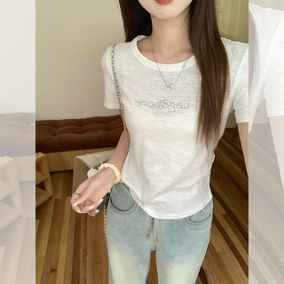 texture round neck Top