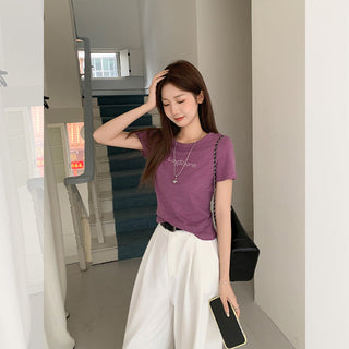 texture round neck Top