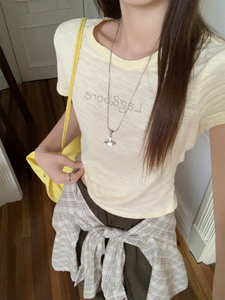 texture round neck Top