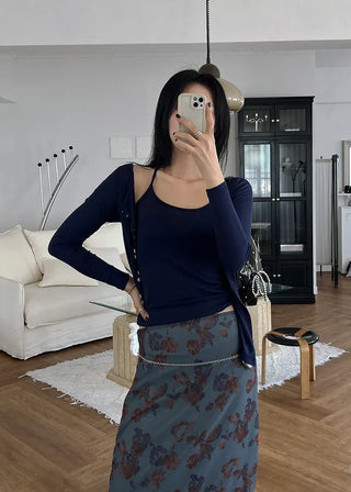 [5 colors] Halter Sleeveless Cardigan