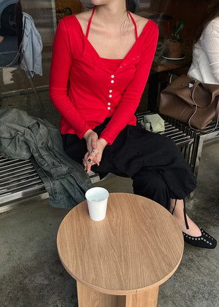 [5 colors] Halter Sleeveless Cardigan