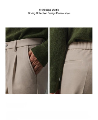 slim woolen pants