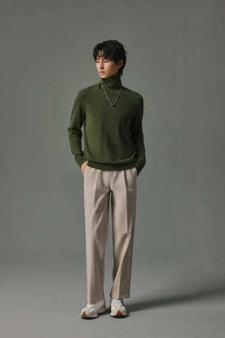 slim woolen pants