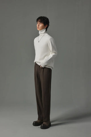 slim woolen pants