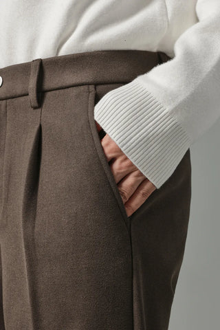 slim woolen pants