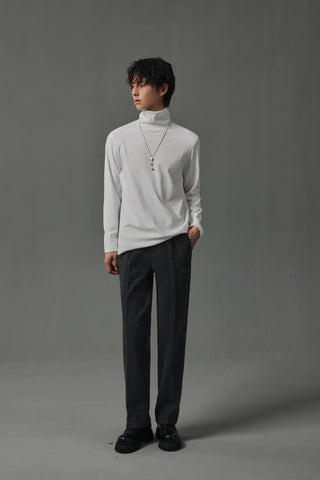 slim woolen pants