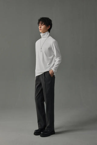 slim woolen pants