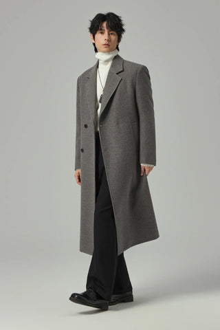 single-breasted wool coat