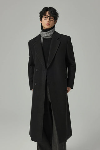 single-breasted wool coat