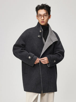 two-color wool coat