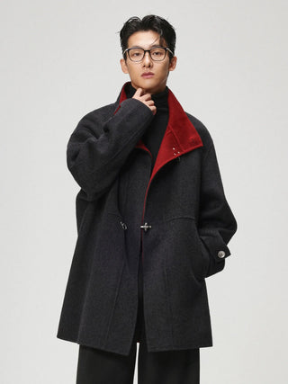 two-color wool coat