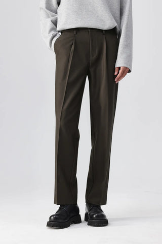 pleated suit pants