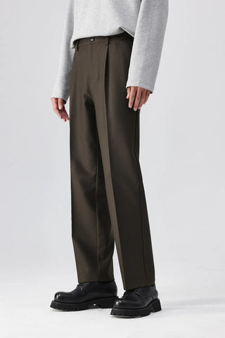 pleated suit pants