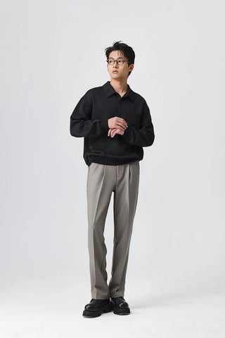 pleated suit pants