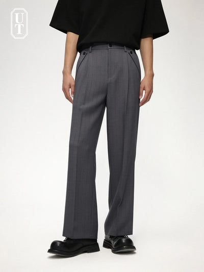 striped loose trousers