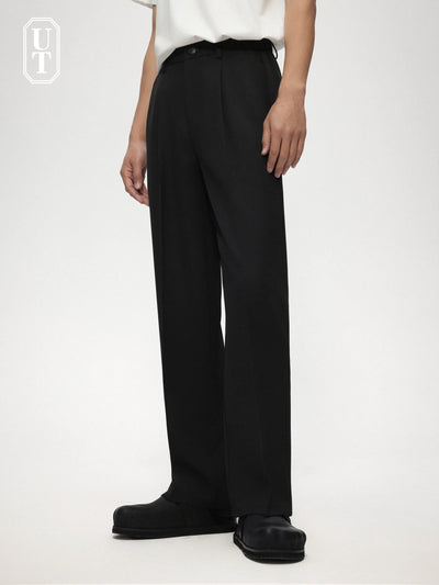single pleated pants