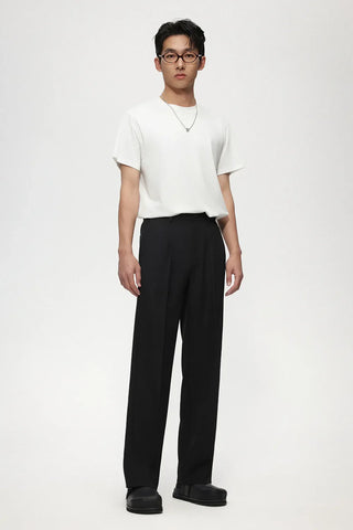 single pleated pants