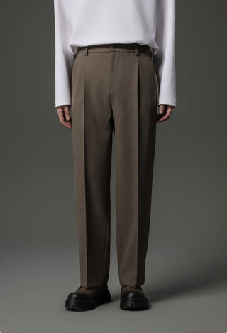buckle pleated pants