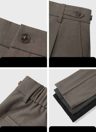 buckle pleated pants