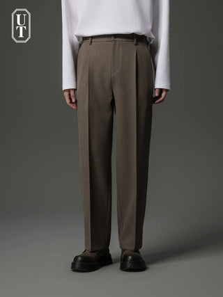buckle pleated pants