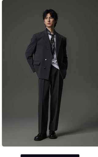 buckle pleated pants