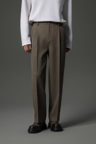 buckle pleated pants