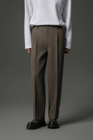 buckle pleated pants