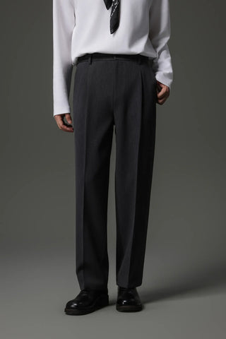 buckle pleated pants