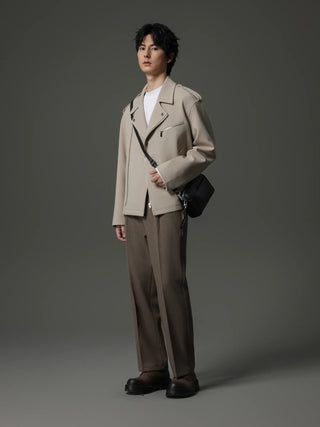 buckle pleated pants