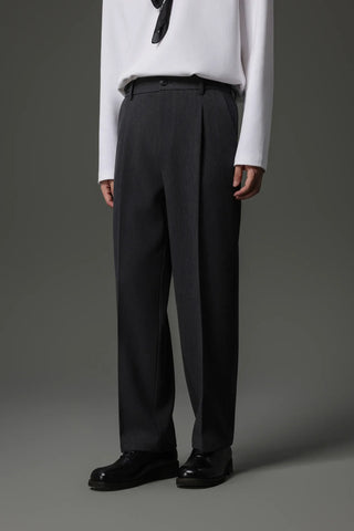 buckle pleated pants