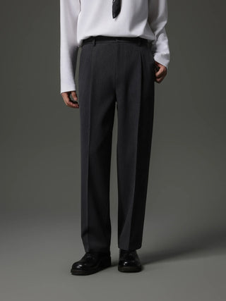 buckle pleated pants