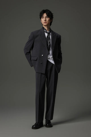 buckle pleated pants