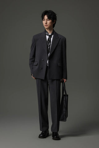 buckle pleated pants