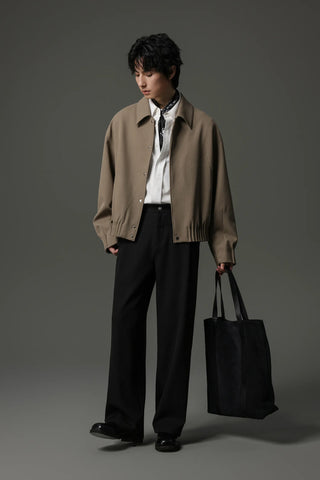 pinch pleated jacket
