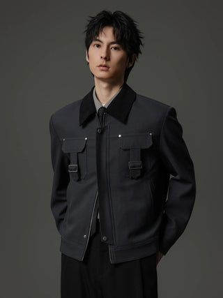 plain cropped jacket