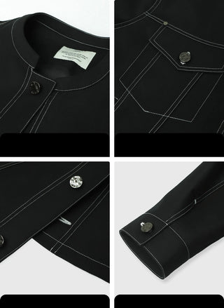topstitching stand collar