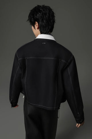 topstitching stand collar