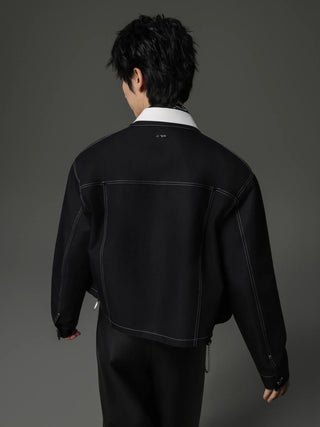 topstitching stand collar