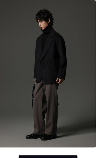 fishbone wool pants