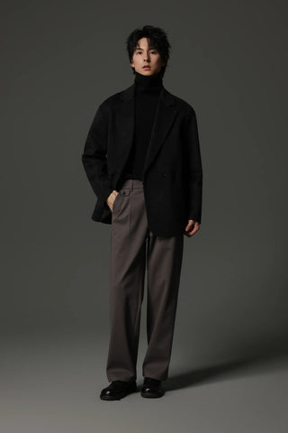 fishbone wool pants
