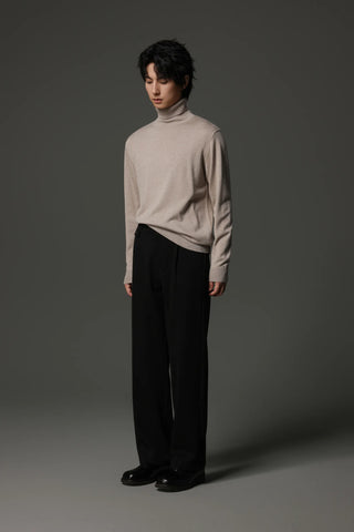 fishbone wool pants