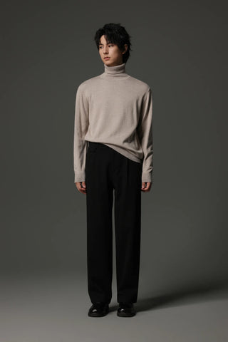 fishbone wool pants