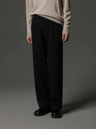 fishbone wool pants