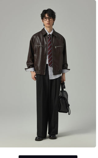pu leather jacket