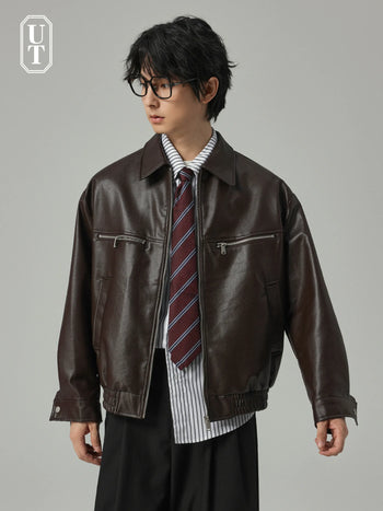 pu leather jacket