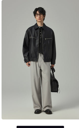 pu leather jacket